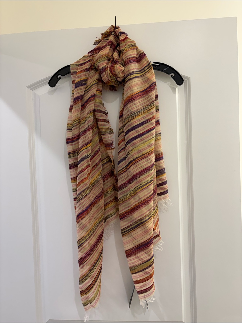 NWT Eileen Fisher Multi-Color Striped Lightweight Scarf